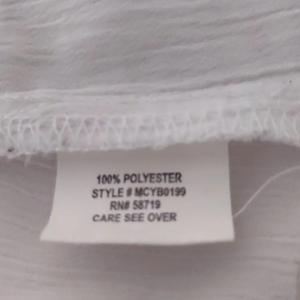 Notations White Collared Long Sleeve Tops Size L Roll Tab 100% Polyester - Picture 14 of 15